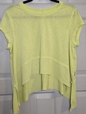FP Movement by Free People - Pale Lemon Layered High-Low Sheer Top